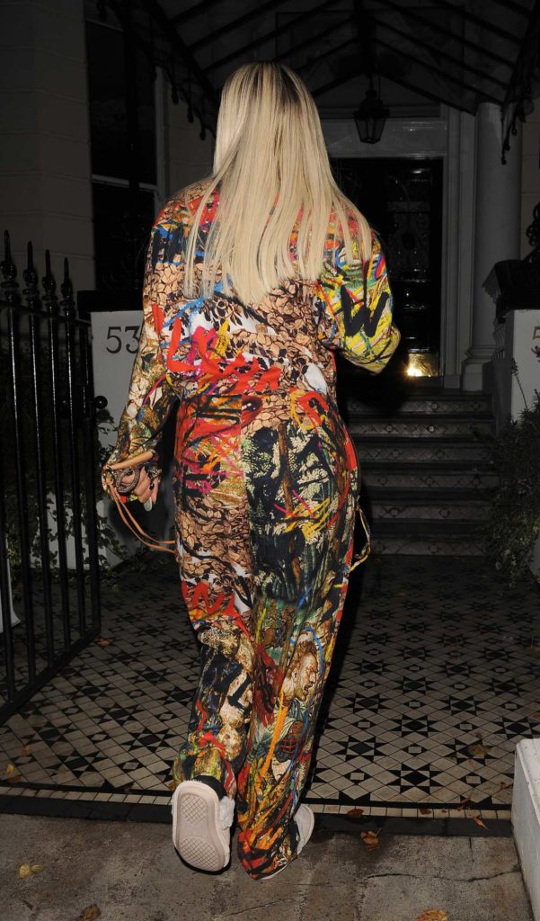 Rita Ora in a Floral Jumpsuit