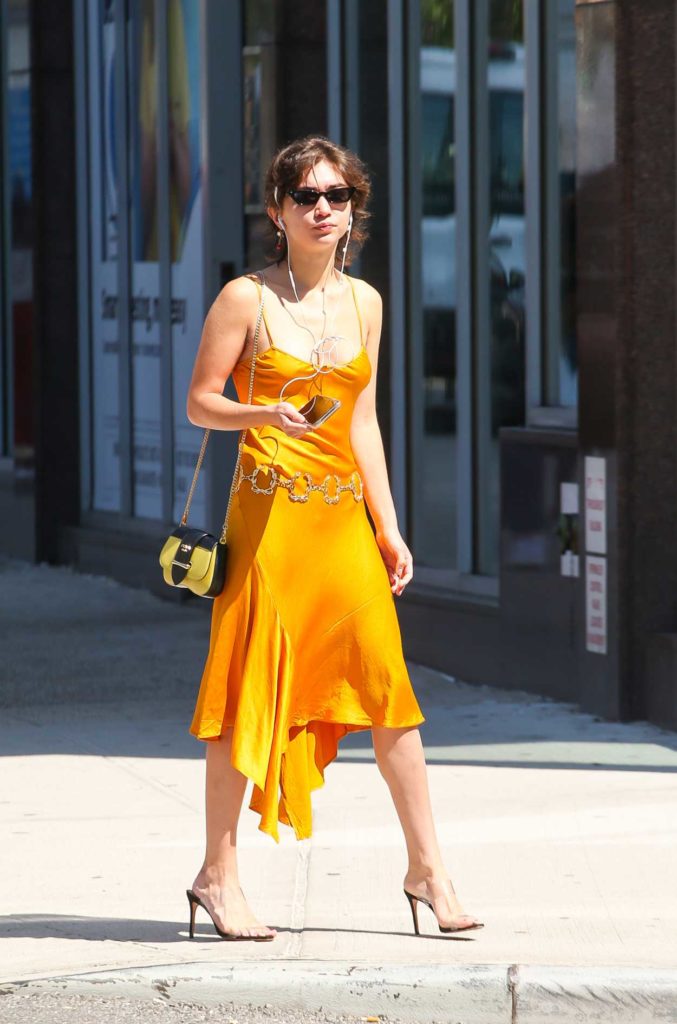 Rowan Blanchard in a Yellow Dress