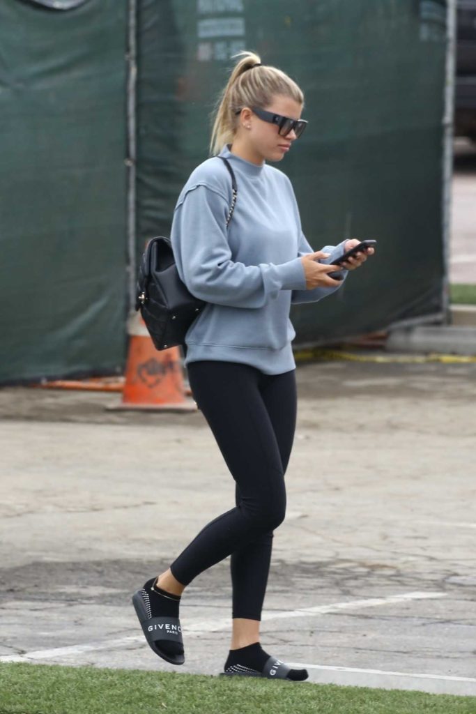 Sofia Richie in a Gray Sweatshirt