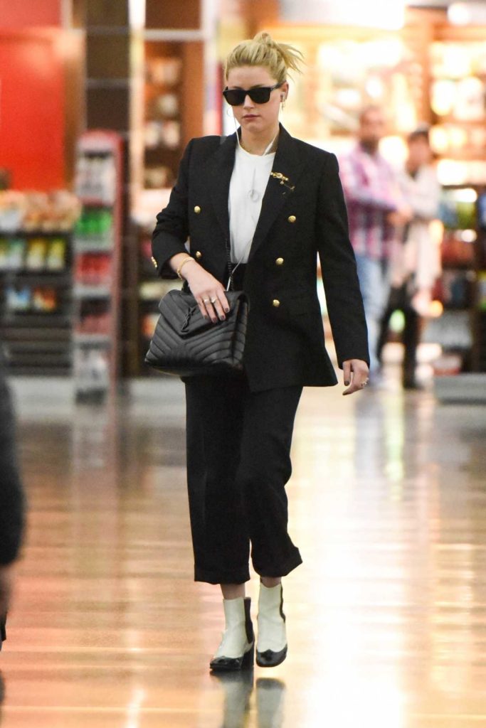 Amber Heard in a Black Suit