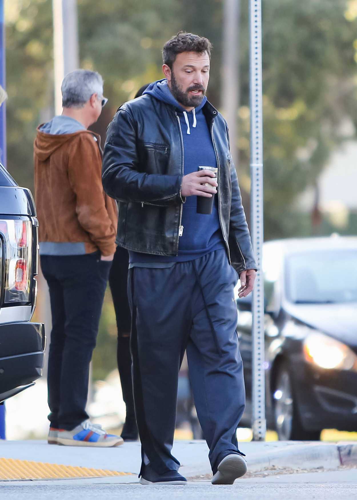 Ben Affleck in a Black Leather Jacket Was Seen Out in Los Angeles 10/04 ...