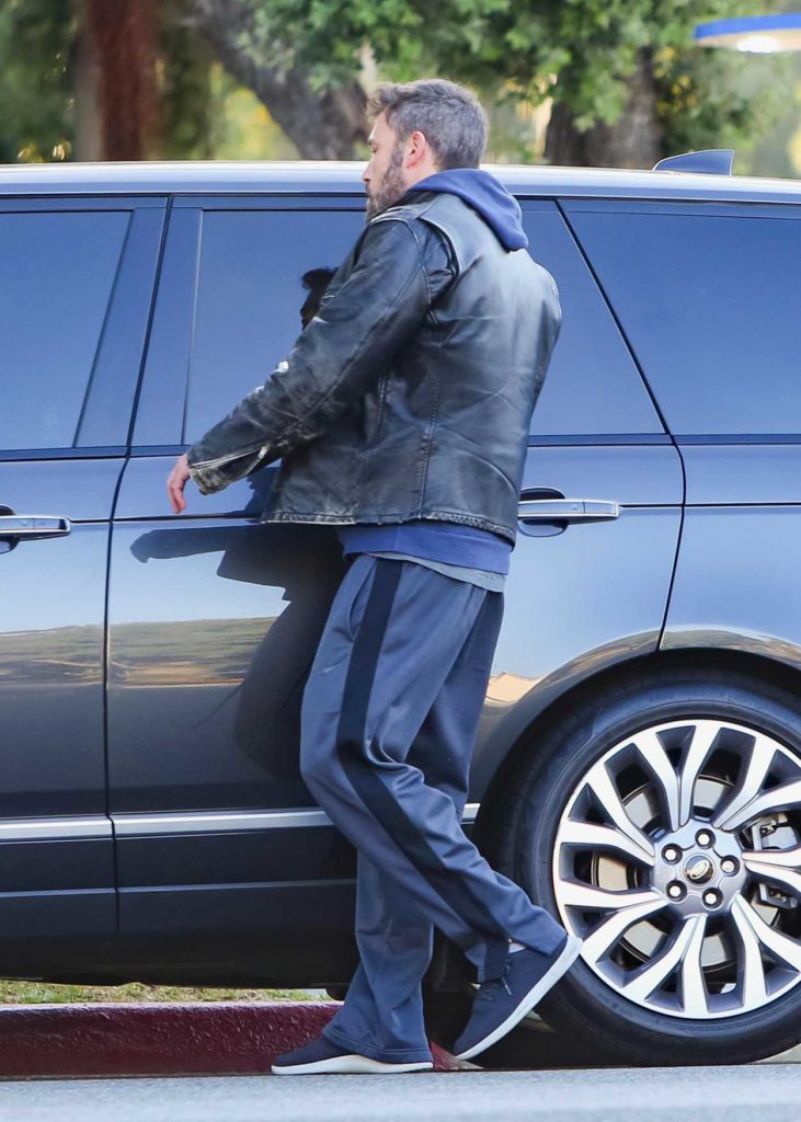 Ben Affleck in a Black Leather Jacket