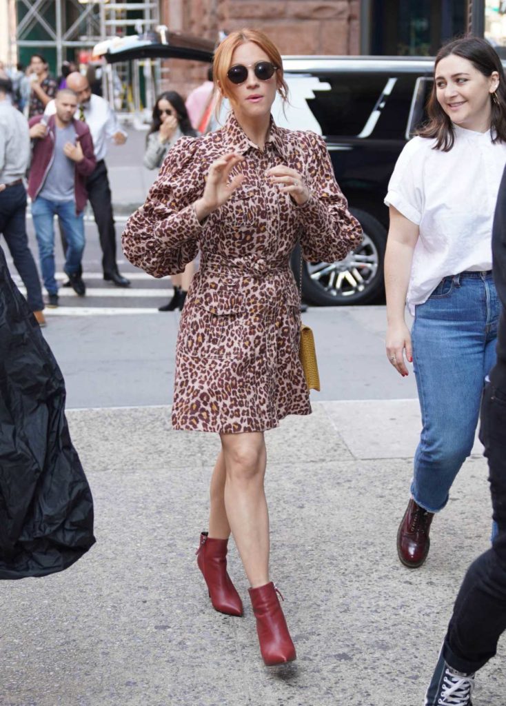 Brittany Snow in a Leopard Print Dress