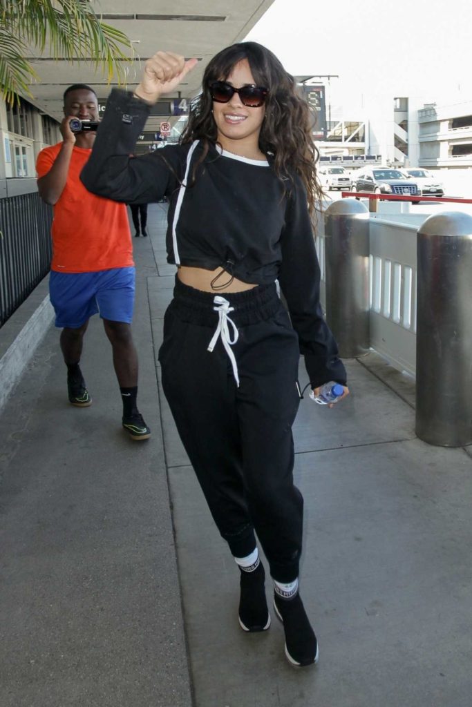 Camila Cabello in a Black Sweatsuit