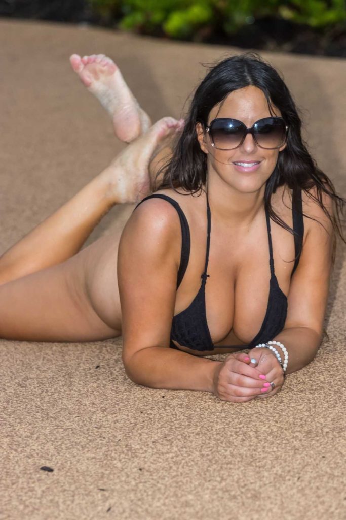 Claudia Romani in a Black Bikini