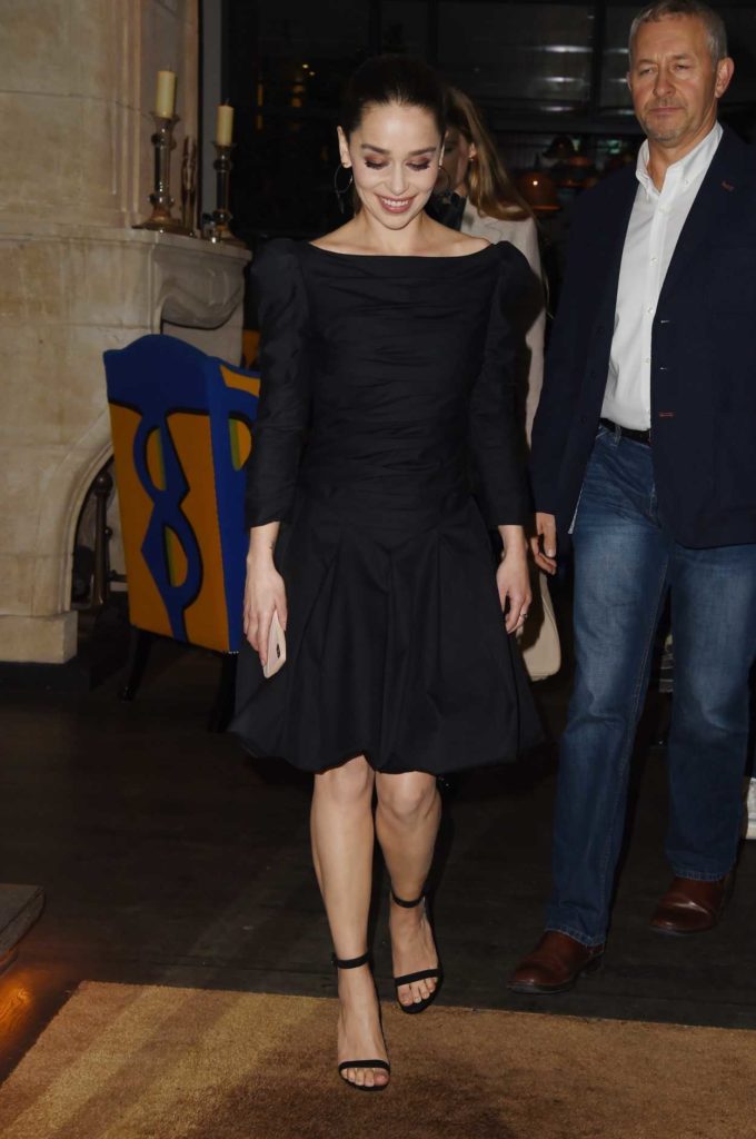 Emilia Clarke in a Black Dress