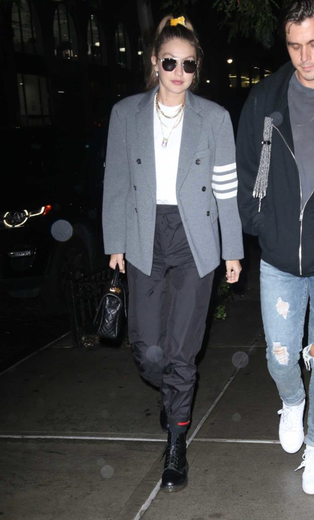 Gigi Hadid in a Gray Blazer