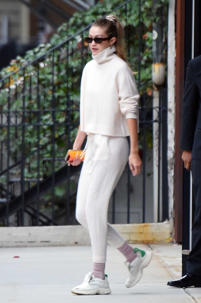 Gigi Hadid in a White Pants
