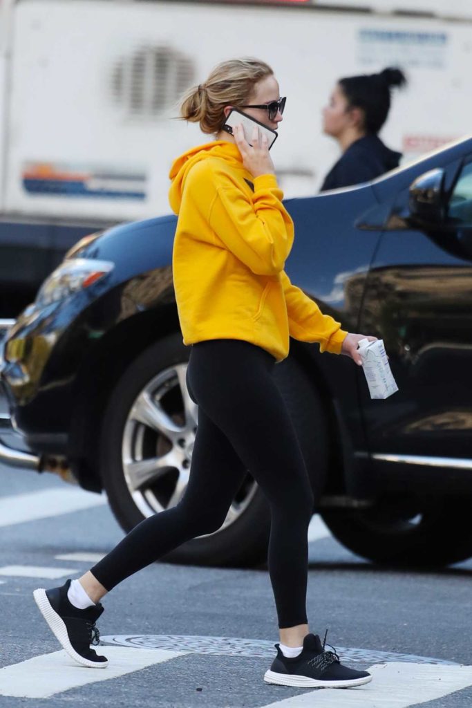 Jennifer Lawrence in a Yellow Hoody