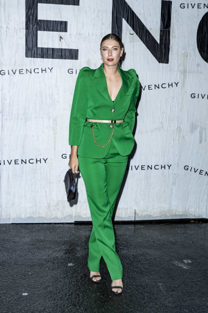 Maria Sharapova in a Green Suit