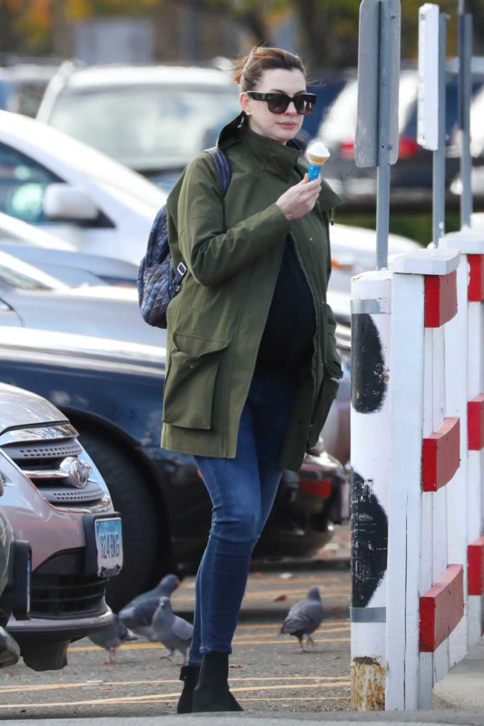Anne Hathaway in a Green Jacket