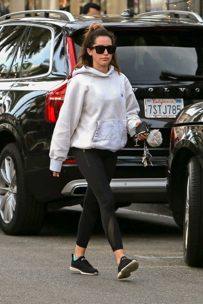 Ashley Tisdale in a Gray Hoody
