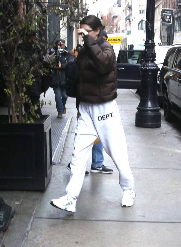 Kendall Jenner in a White Sweatpants