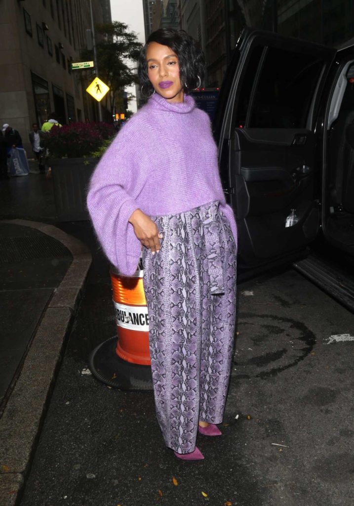 Kerry Washington in a Purple Sweater