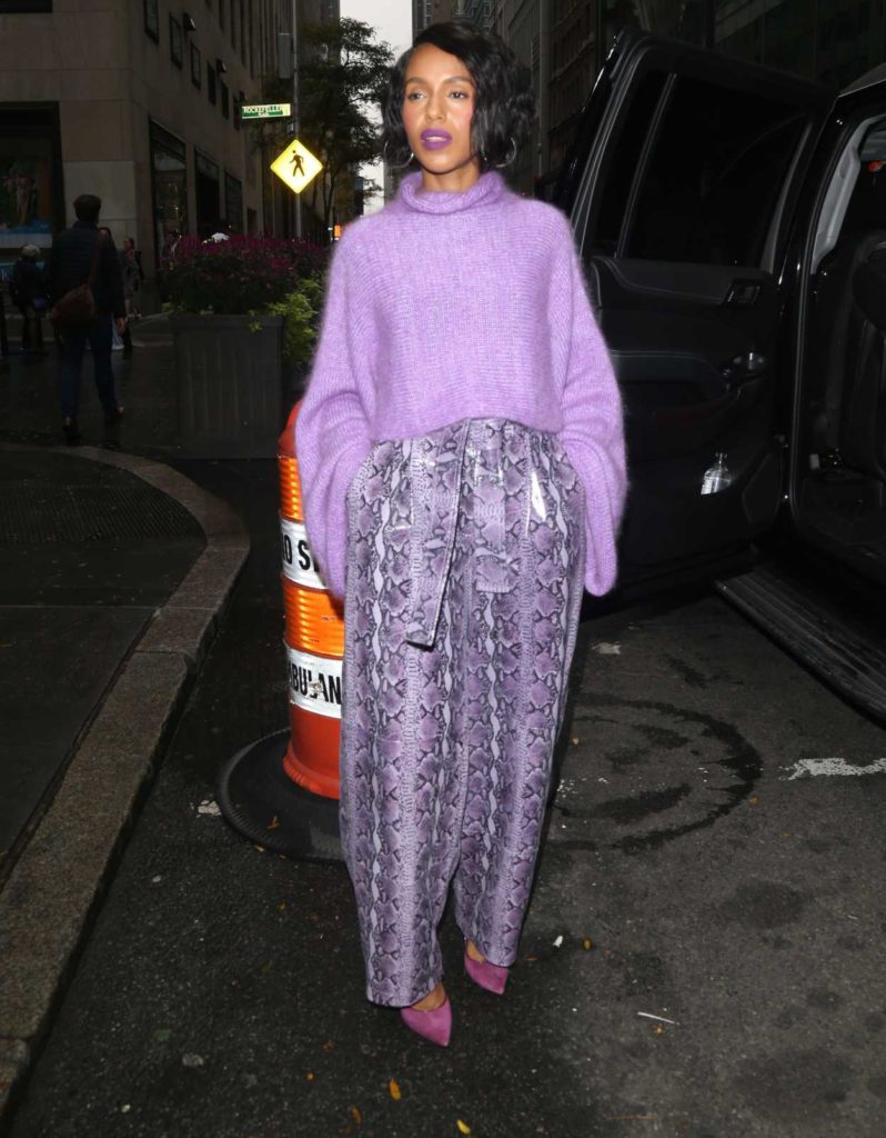 Kerry Washington in a Purple Sweater