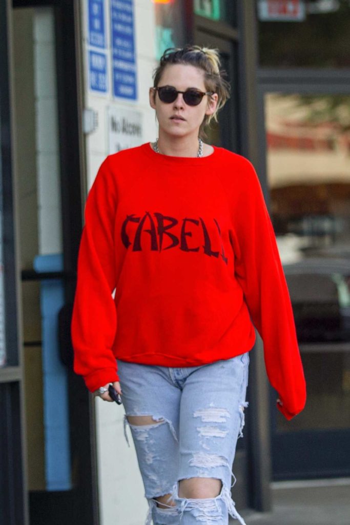 Kristen Stewart in a Red Sweatshirt