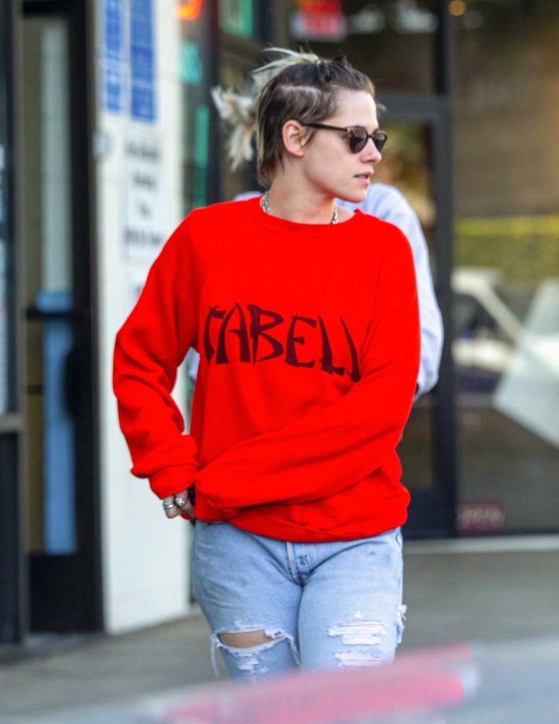 Kristen Stewart in a Red Sweatshirt