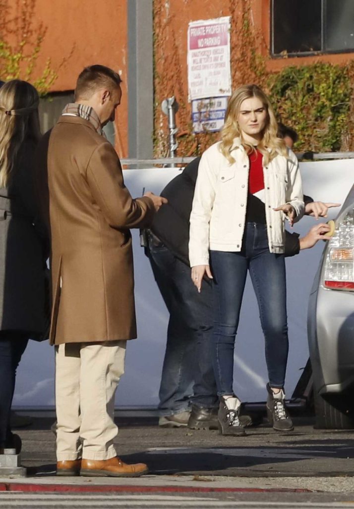 Meg Donnelly in a White Jacket