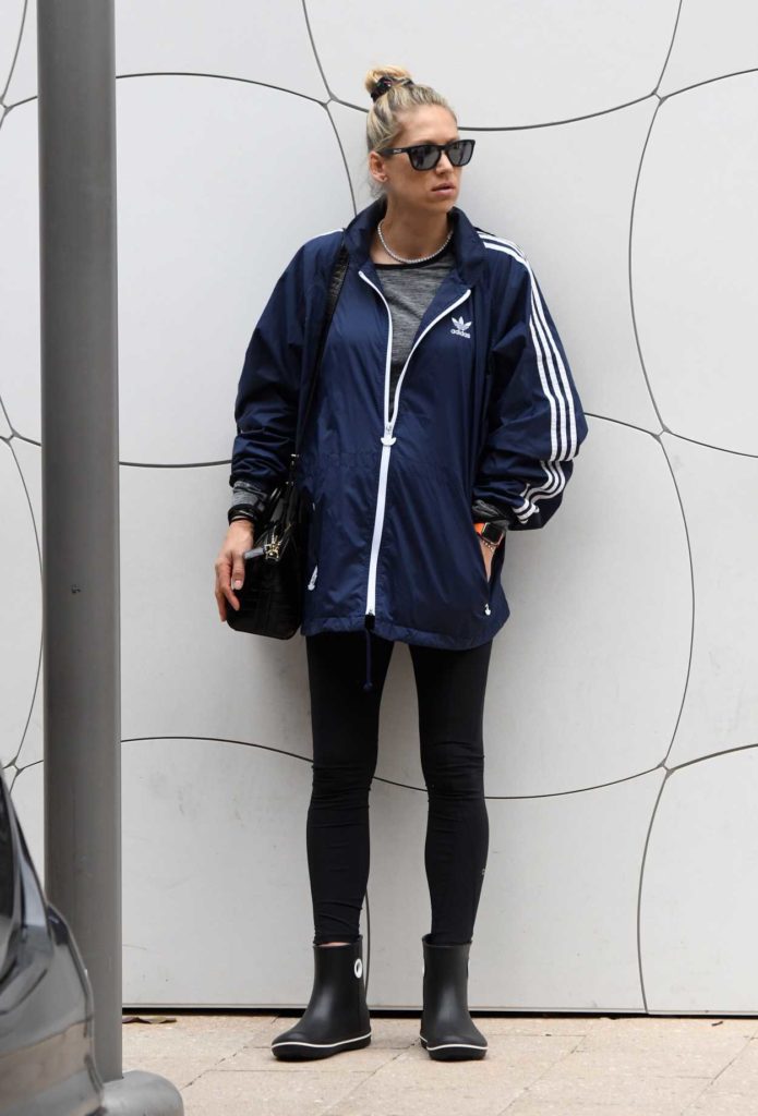 Anna Kournikova in a Blue Adidas Windbreaker