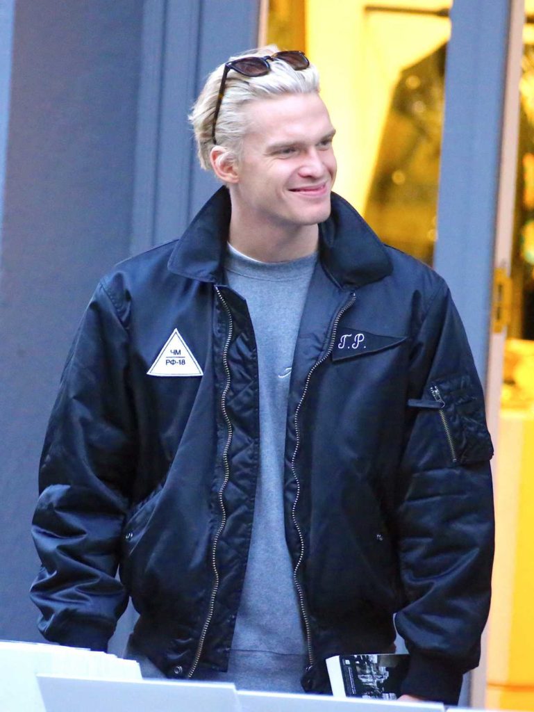 Cody Simpson in a Black Bomber Jacket