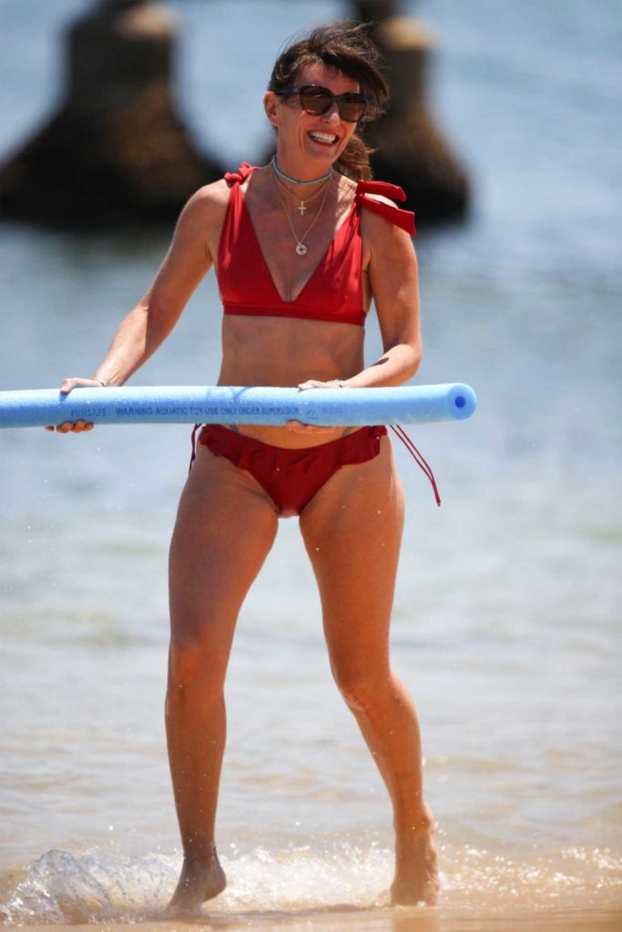 Davina McCall in a Red Bikini