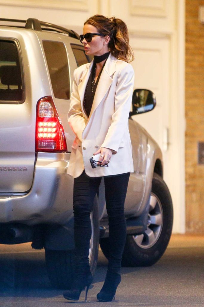 Kate Beckinsale in a White Blazer