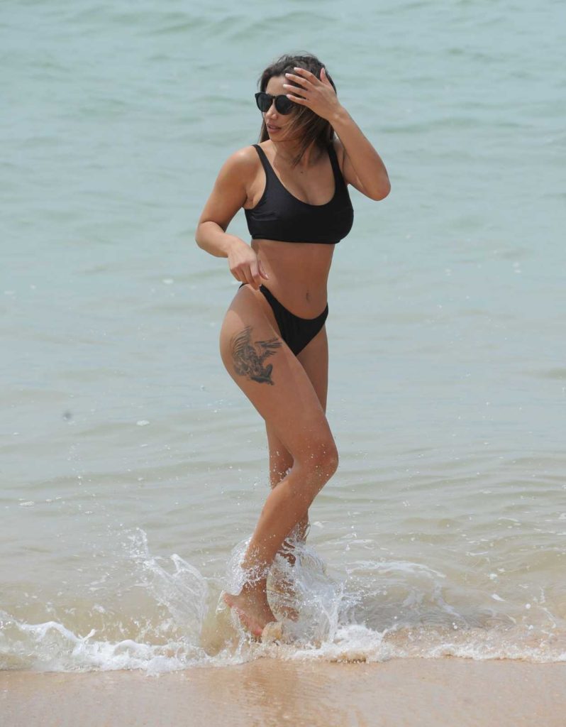 Kayleigh Morris in a Black Bikini