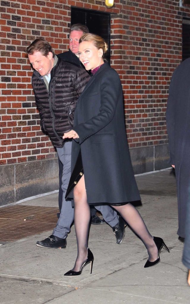 Scarlett Johansson in a Black Coat