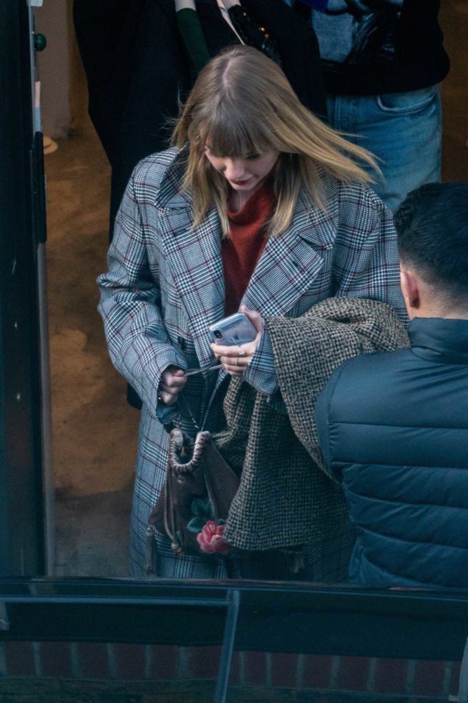 Taylor Swift in a Plaid Coat