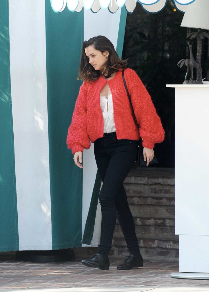 Ana De Armas in a Red Knitted Sweater