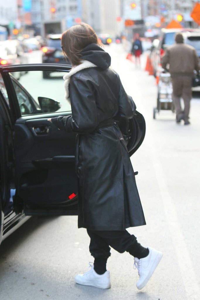 Emily Ratajkowski in a Black Coat