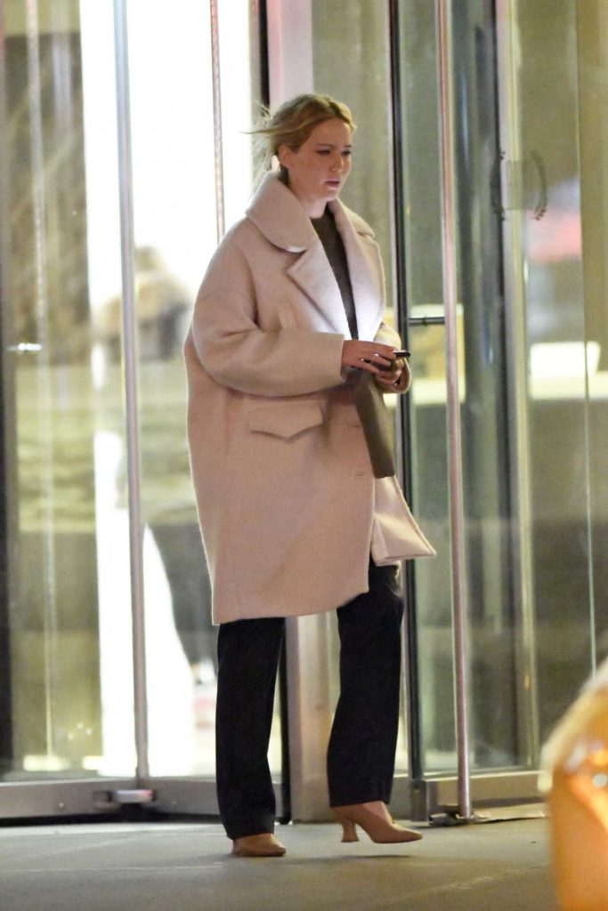 Jennifer Lawrence in a Pink Coat