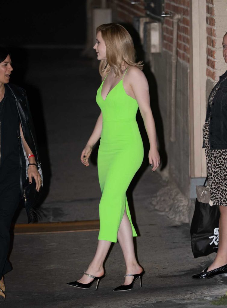 Rachel Brosnahan in a Neon Green Dress