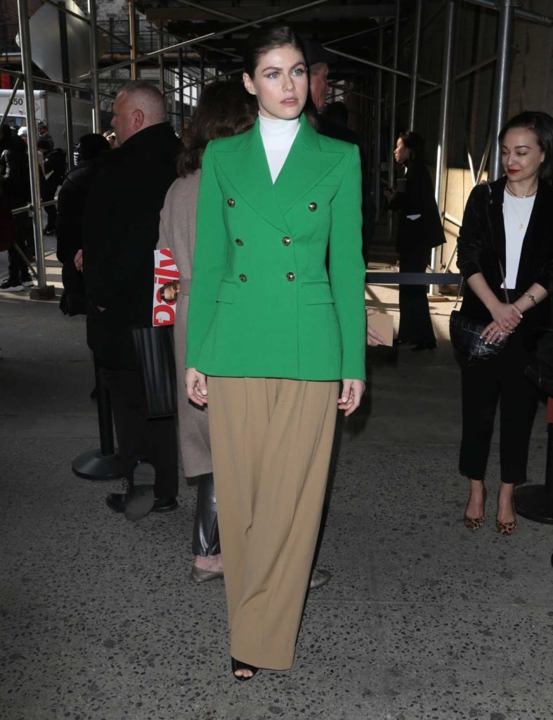 Alexandra Daddario in a Green Blazer