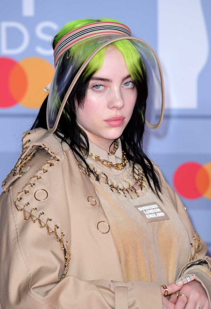Billie Eilish Attends 2020 Brit Awards at O2 Arena in London 02/18/2020
