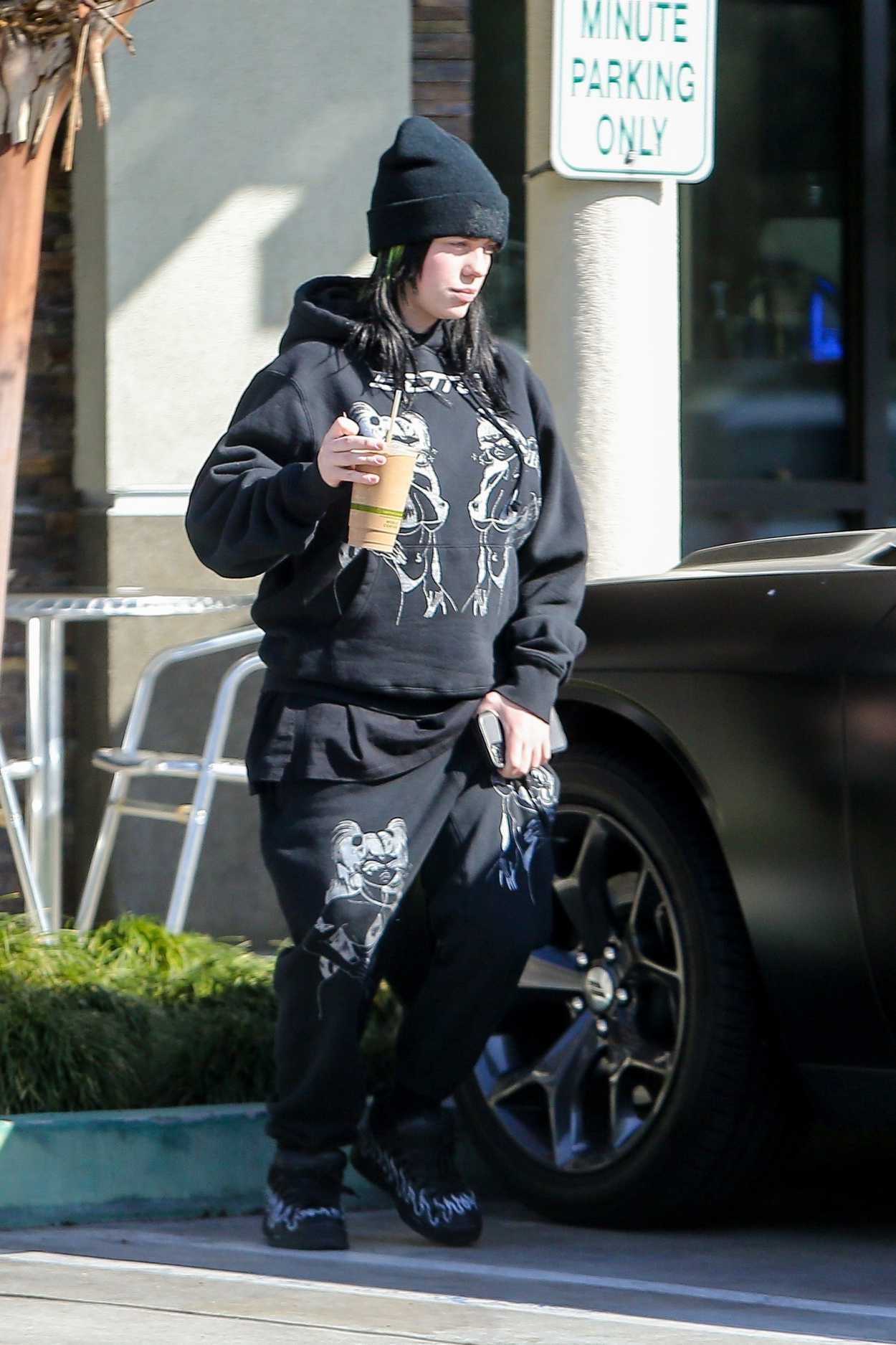 Billie Eilish in a Black Hoody Was Seen Out in Los Angeles 02/14/2020 ...