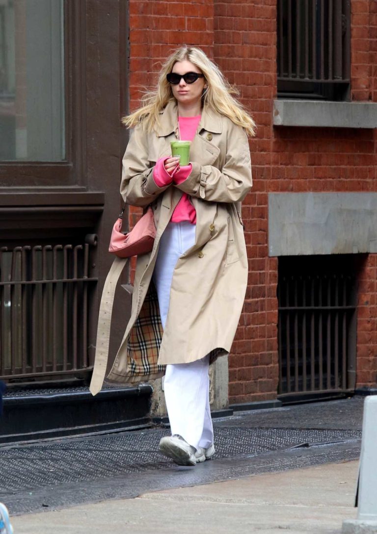 Elsa Hosk in a Tan Trench Coat Was Seen Out in Manhattan, New York 02 ...