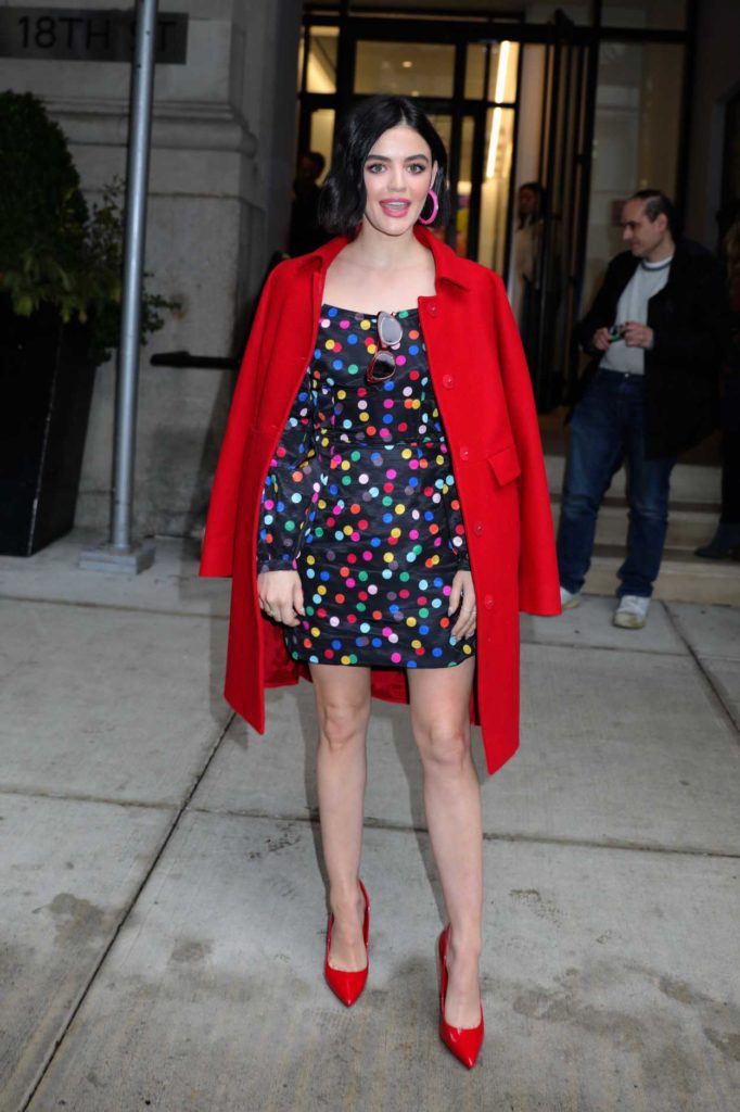 Lucy Hale in a Red Coat