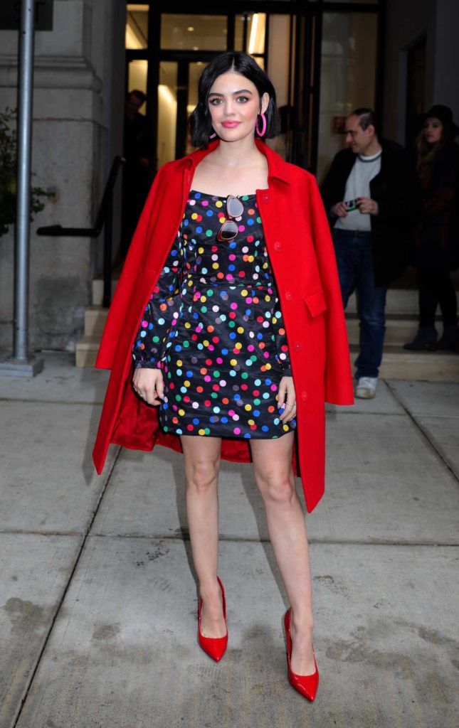 Lucy Hale in a Red Coat