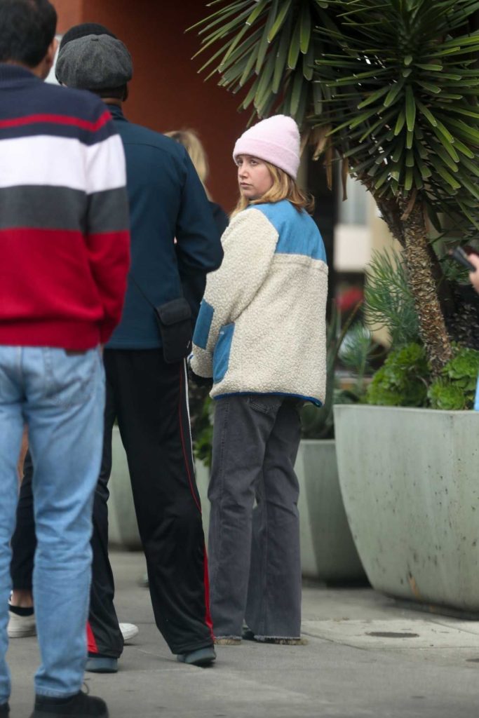 Ashley Tisdale in a Pink Knit Hat