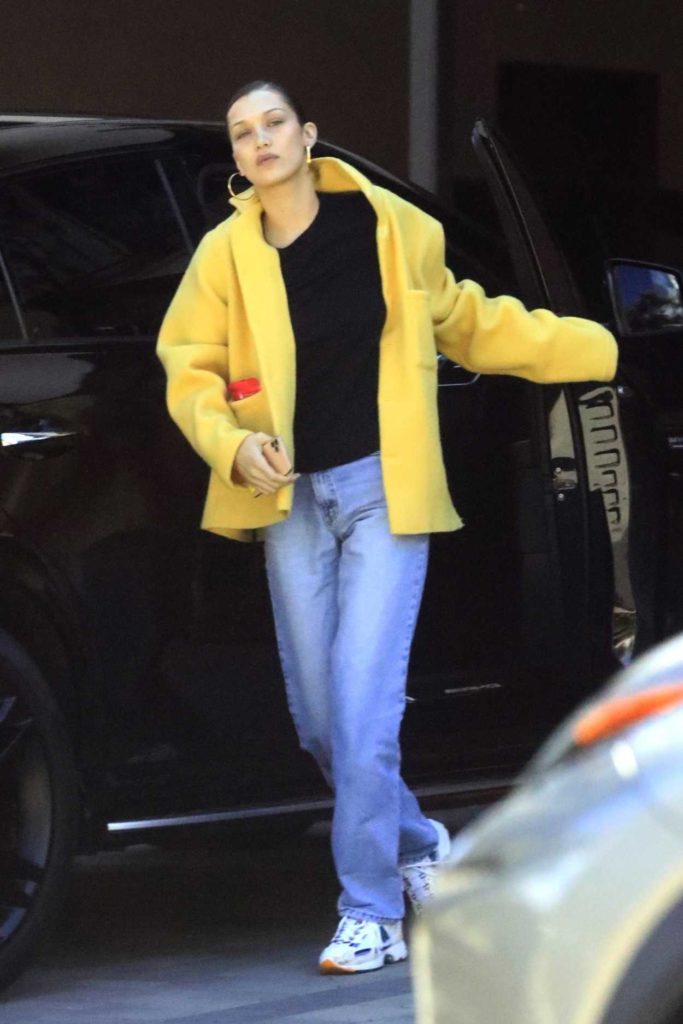 Bella Hadid in a Yellow Jacket