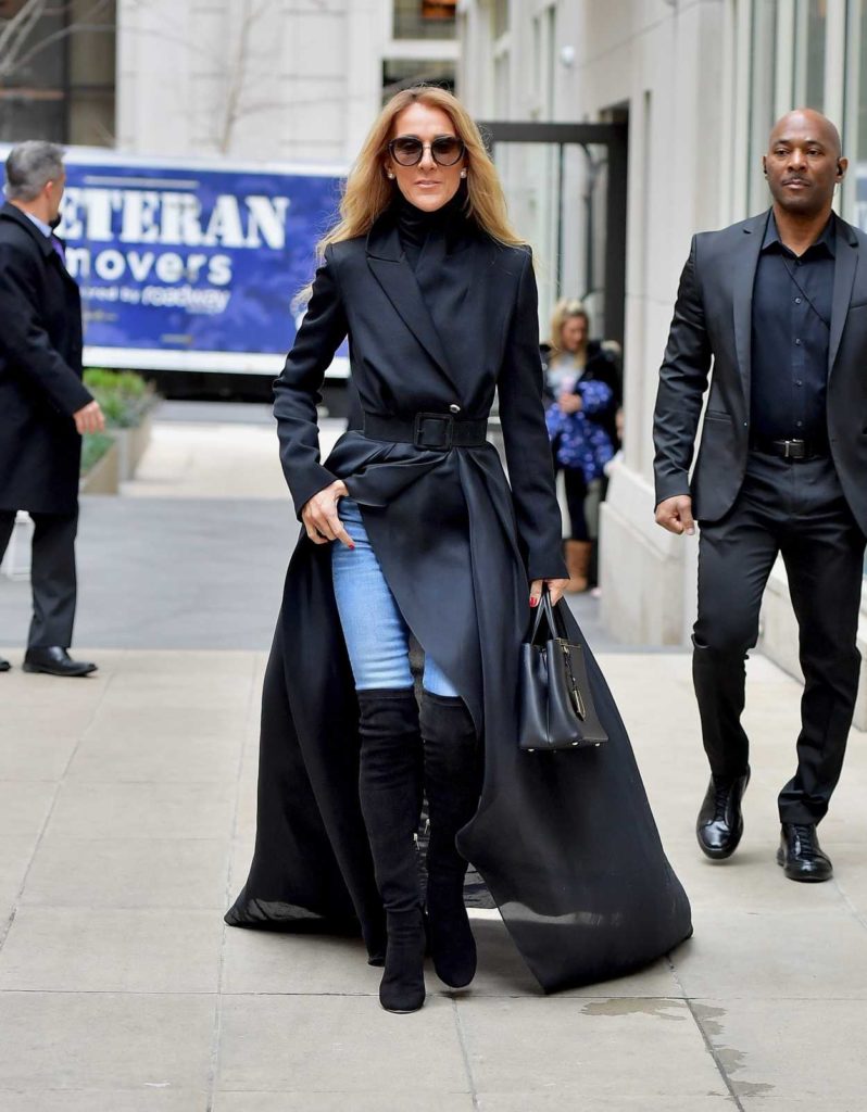 Celine Dion in a Black Coat