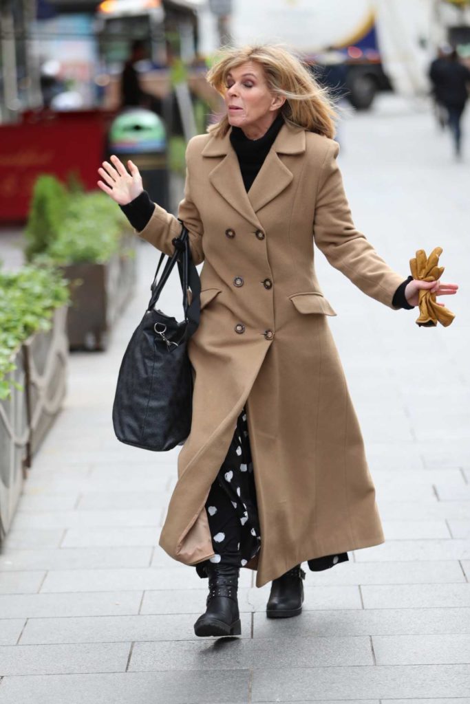Kate Garraway in a Beige Coat