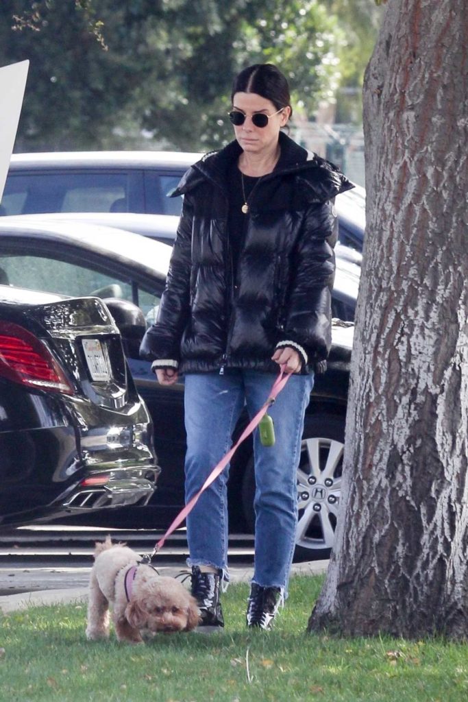 Sandra Bullock in a Black Puffer Jacket