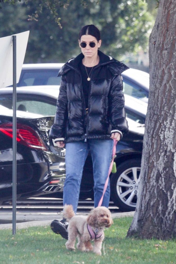 Sandra Bullock in a Black Puffer Jacket