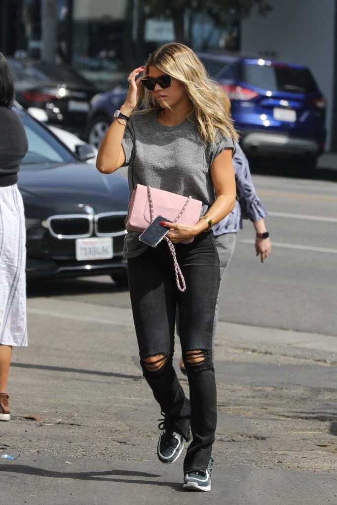 Sofia Richie in a Gray Tee