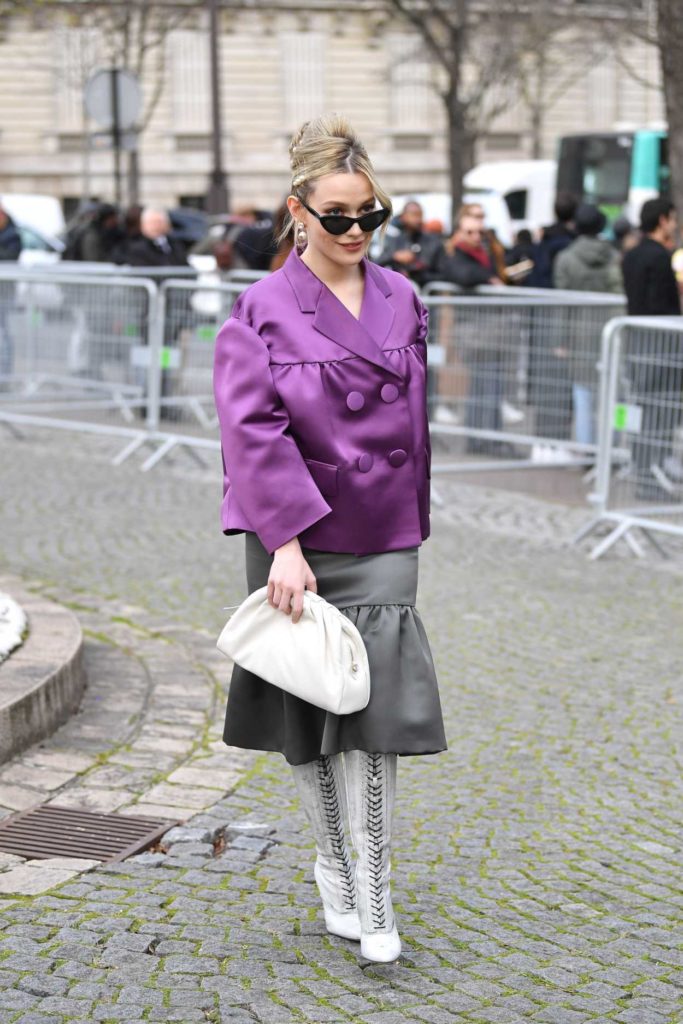 Victoria Pedretti in a Purple Blazer