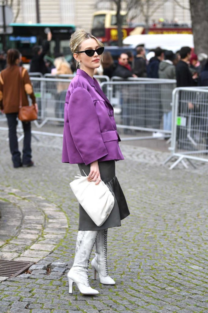 Victoria Pedretti in a Purple Blazer