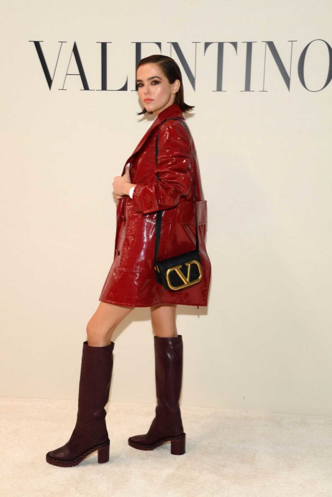 Zoey Deutch in a Red Trench Coat