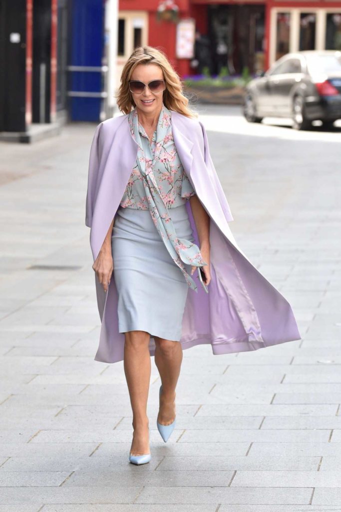 Amanda Holden in a Purple Trench Coat